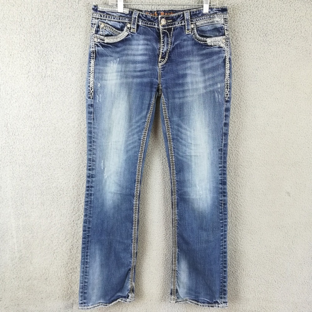 Rock Revival Women's Boot Cut Jeans - Blue Denim with Fading